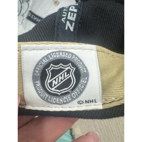 Pittsburgh‎ Penguins NHL Hockey Tan Black Snapback Baseball Cap Hat - Picture 3 of 4